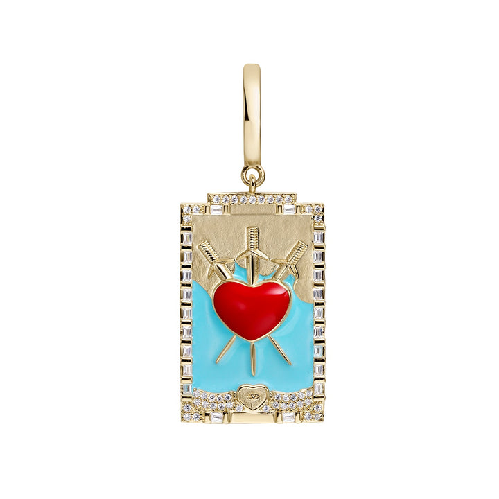 BRINCO PIERCING ARGOLA TAROT TRÊS DE ESPADAS