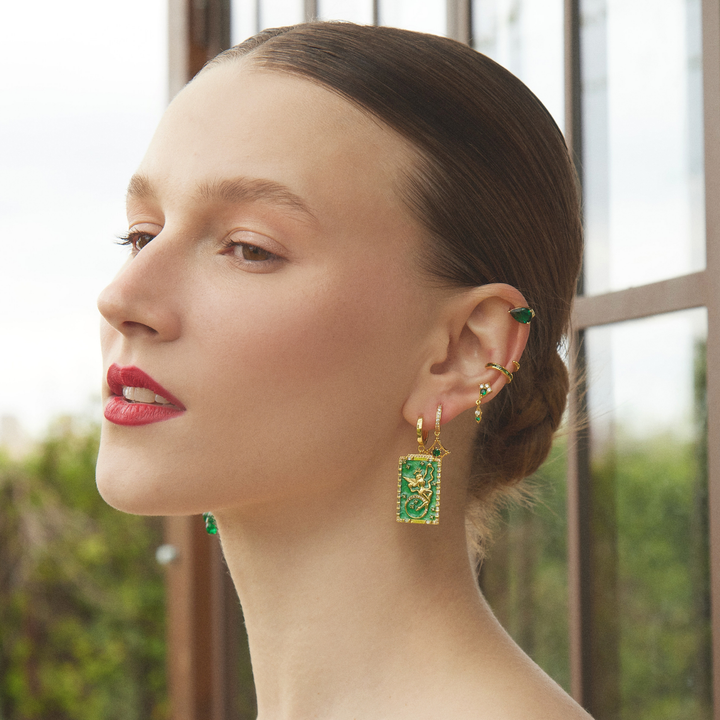 PIERCING OORBEL GROENE OLIVIA RING
