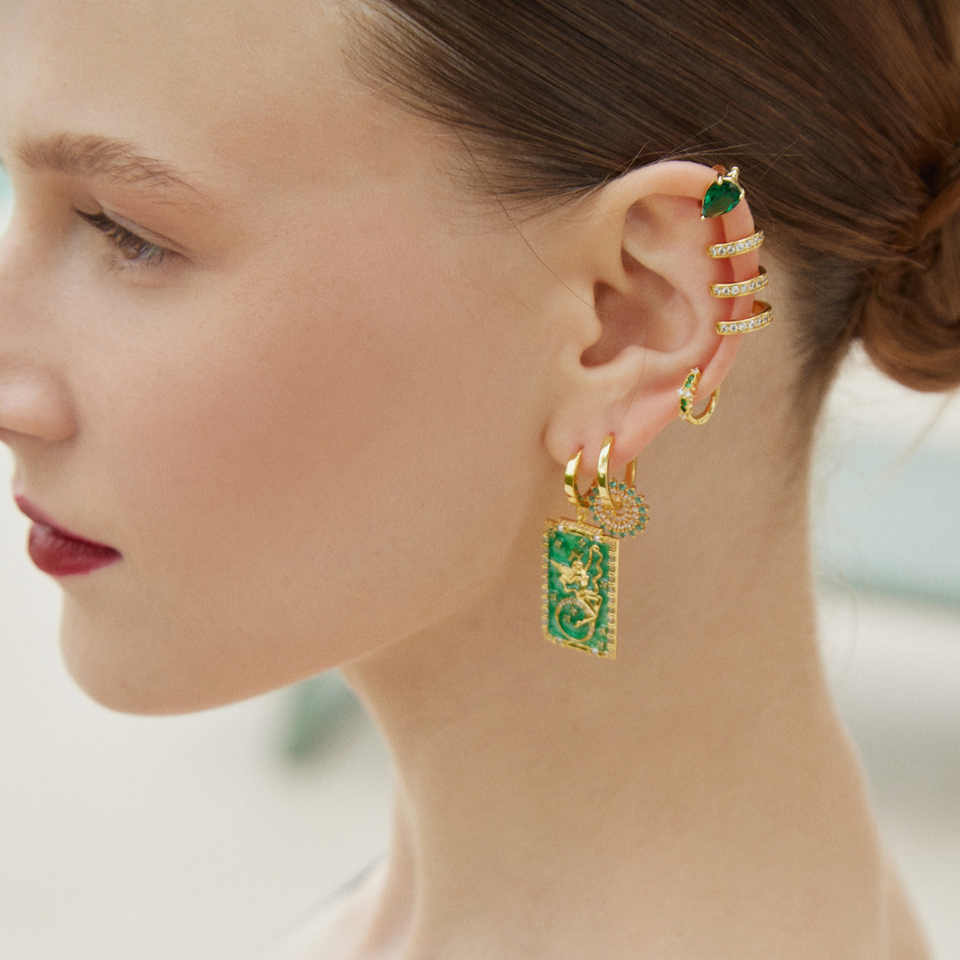 PIERCING OORBEL GROENE OLIVIA RING