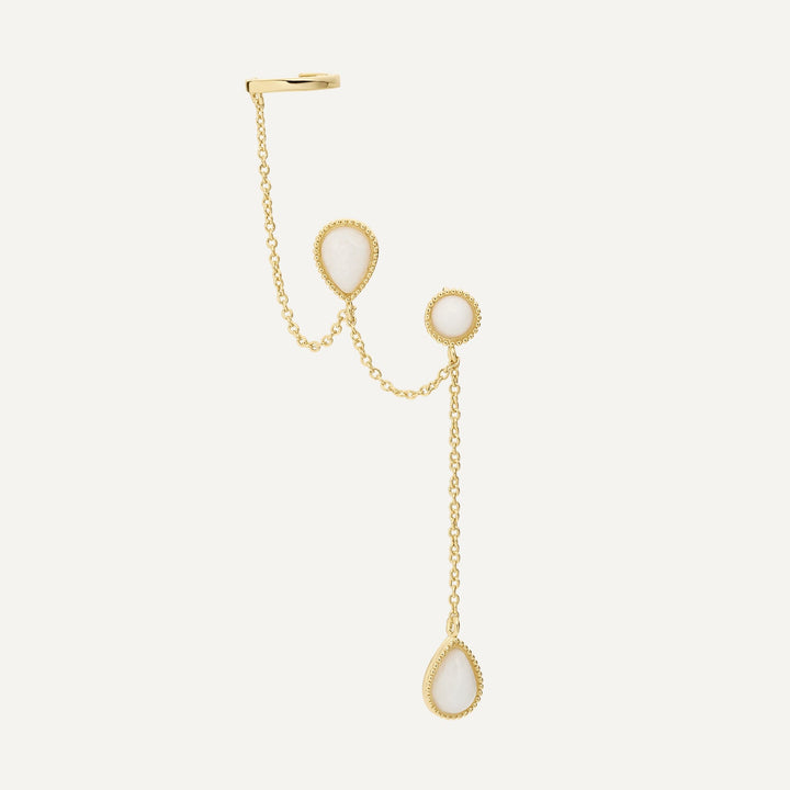 BRINCO PIERCING MÚLTIPLO WHITE AGATE DROPS  