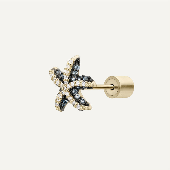 BLUE STELLA MARINA PIERCING EARRING