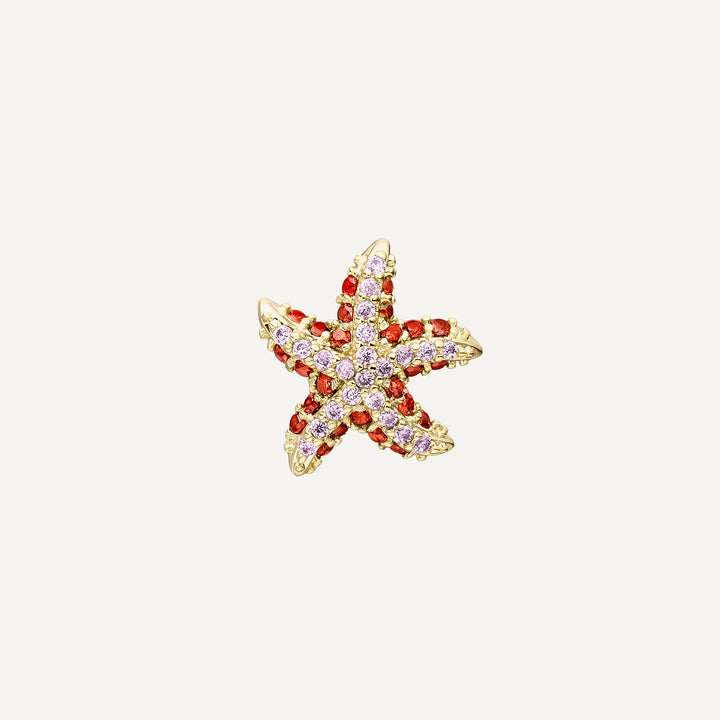 RED STELLA MARINA PIERCING EARRING