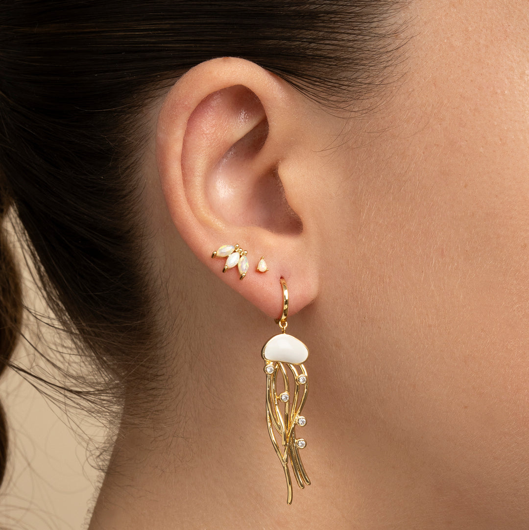 PIERCING OHRSCHMUCK RING GOCCIA DI MEDUSA WEISS