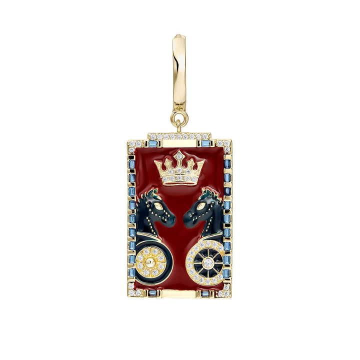 PENDIENTE PIERCING ARO CARTAS TAROT EL CARRO