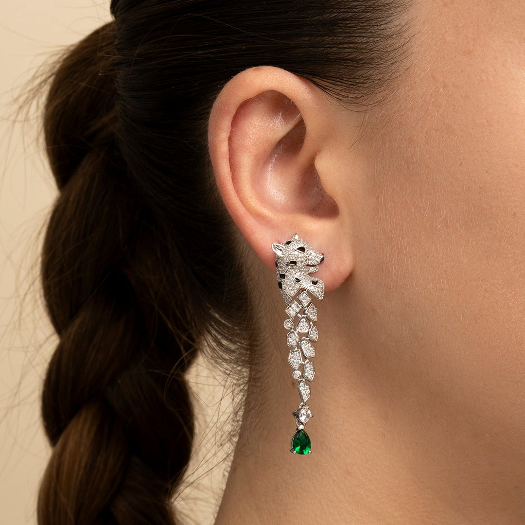 PENDIENTE PIERCING GREEN LEOPARD