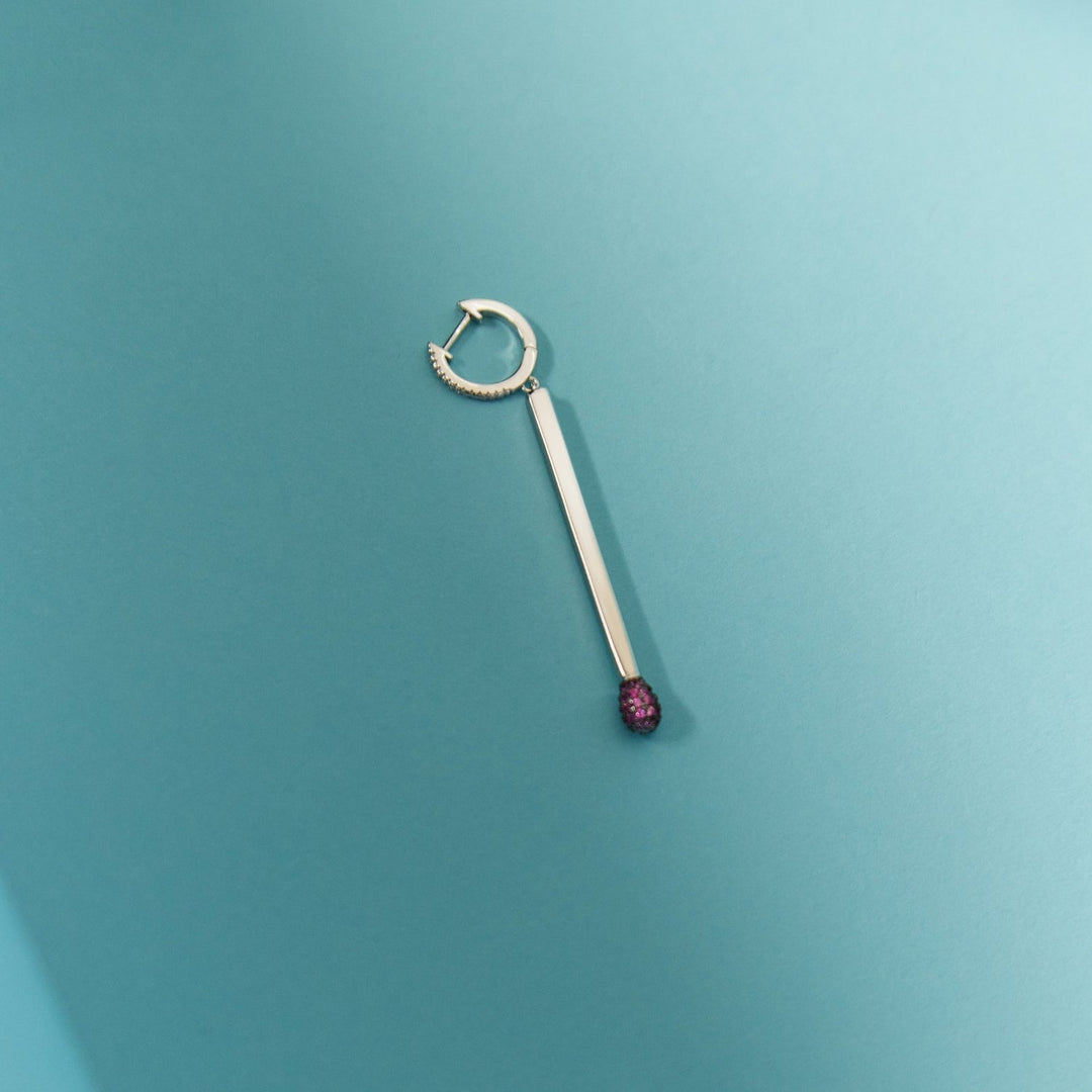 PENDIENTE PIERCING ARO PINK MATCHSTICK