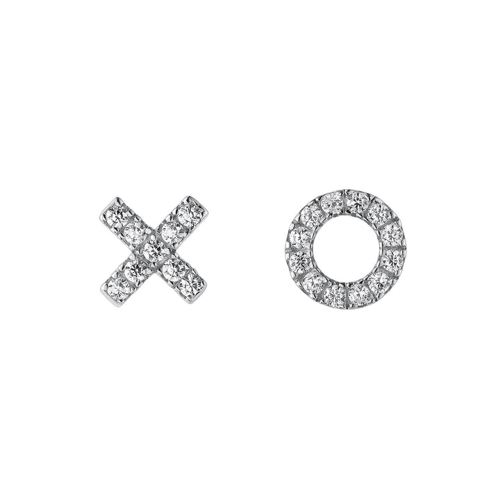 ASIMMETRISCHE ZILVEREN OORRINGEN XOXO