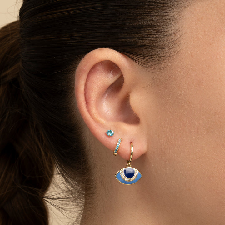 AQUA BOZE OOG MOZAÏEK RING PIERCING OORBEL