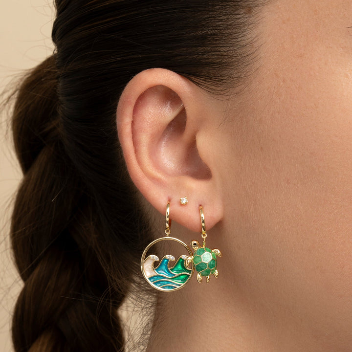 BRINCO PIERCING ARGOLA MOSAÏQUE GREEN TORTUGA