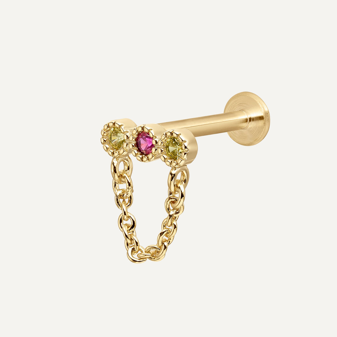 CONFORT PIERCING TWIN GEM CHAIN