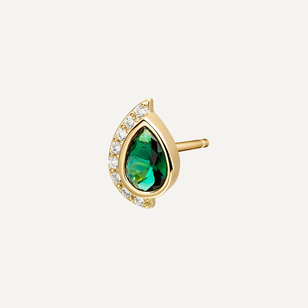 ORECCHINO PIERCING EMERALD DROP