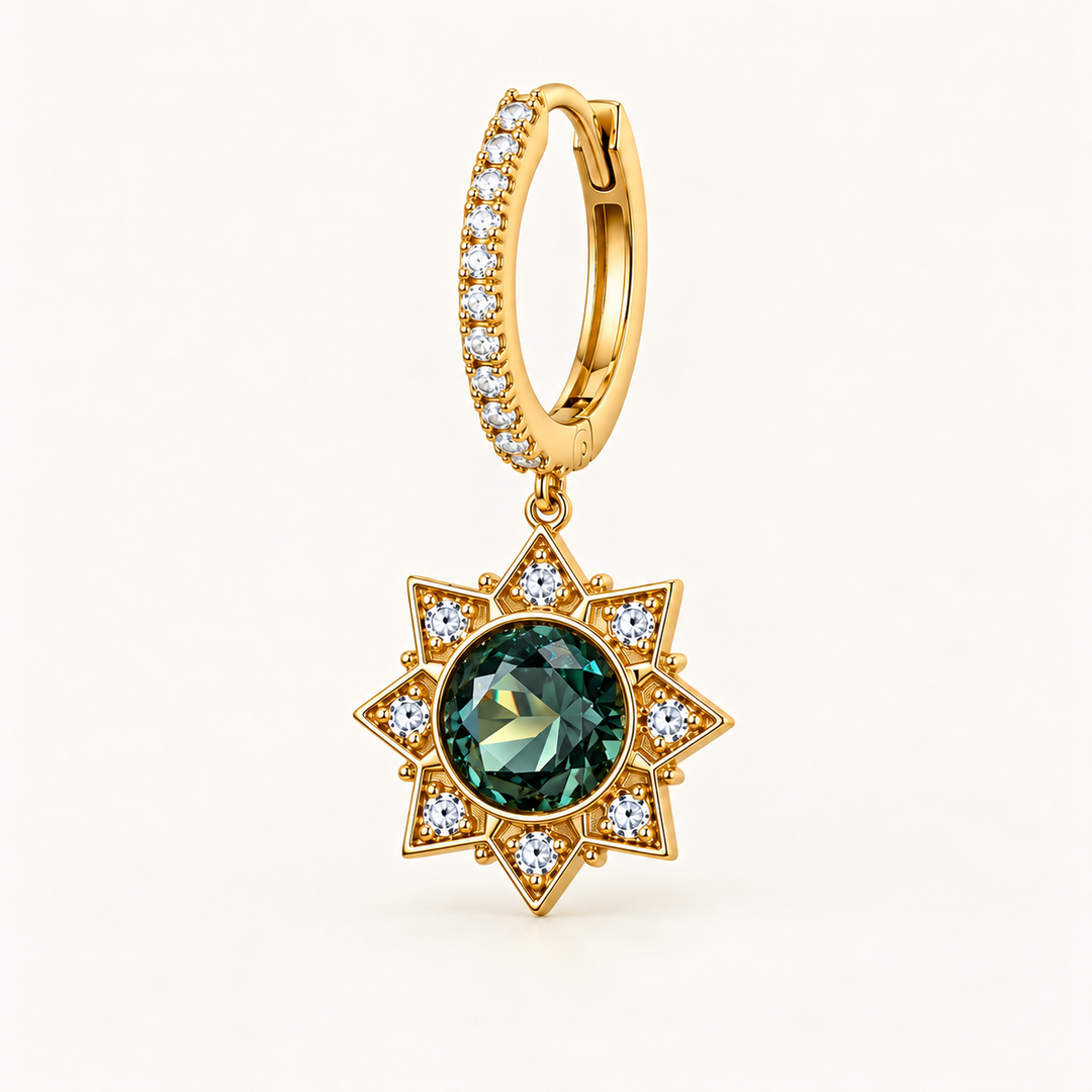 PENDIENTE PIERCING ARO PETROL INCA SUN RITUAL
