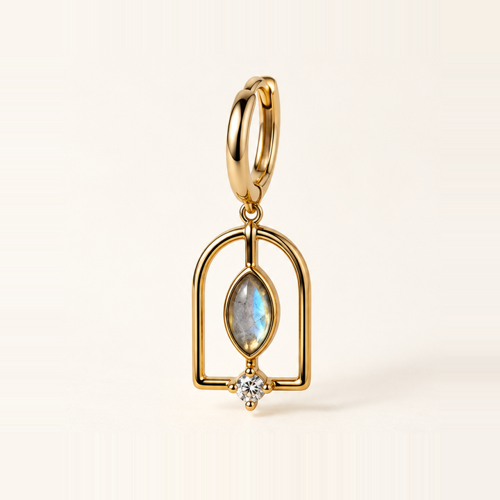 PENDIENTE PIERCING ARO GREY MOONSTONE PORTAL