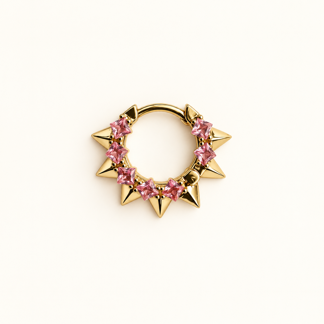 PENDIENTE PIERCING DAITH PINK CORUNDUM AUBE