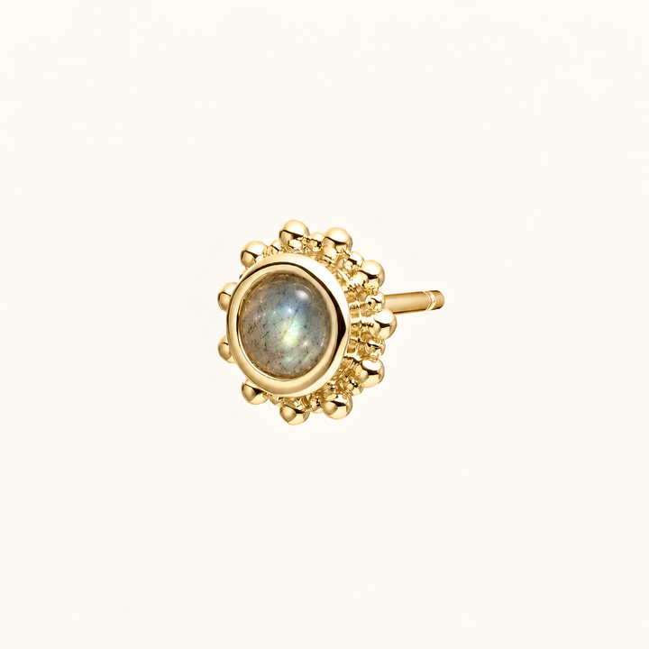 PENDIENTE PIERCING GREY MOONSTONE CELESTIAL SUNRAY