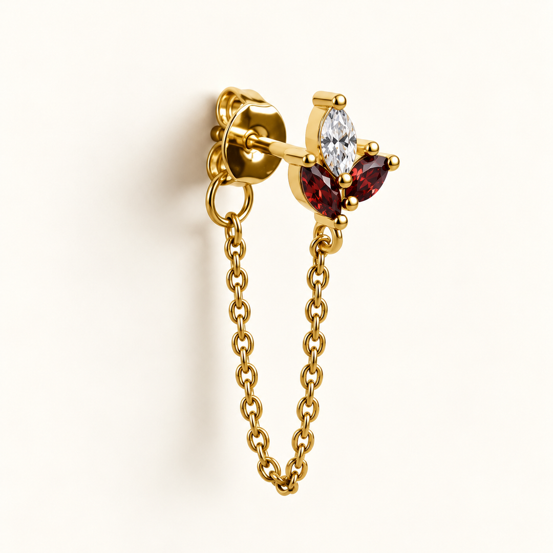PENDIENTE PIERCING GARNET CZ GRIOTTE
