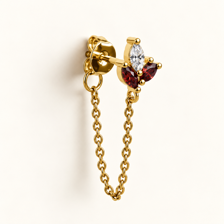 PENDIENTE PIERCING GARNET CZ GRIOTTE