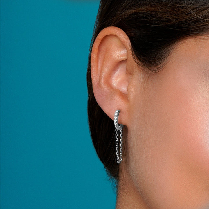 SILVER MODE HOOP PIERCING EARRING