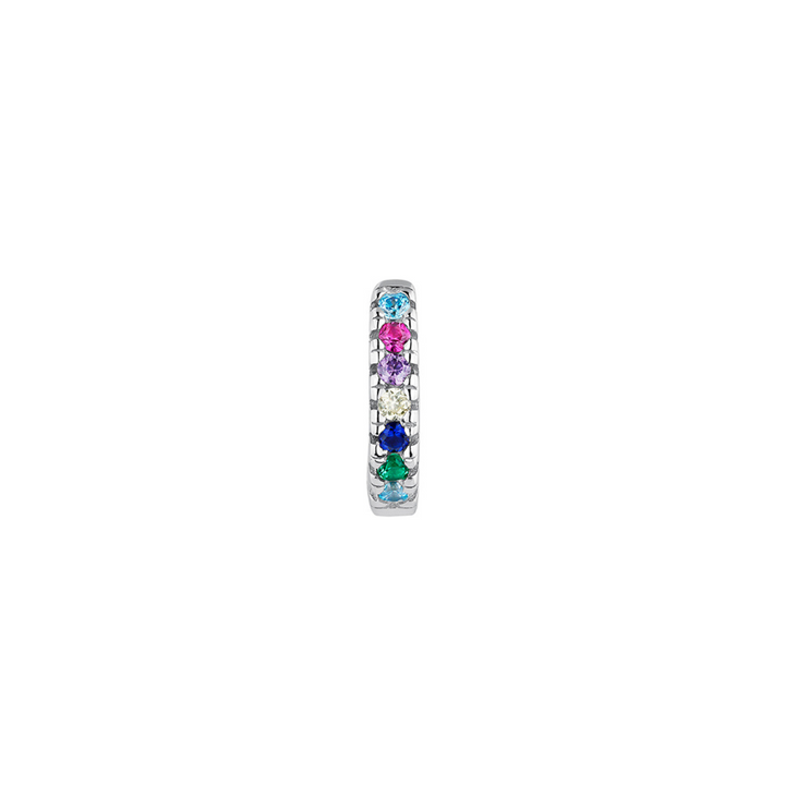 BRINCO PIERCING ARO DE PRATA MULTICOLOR SOPHIE