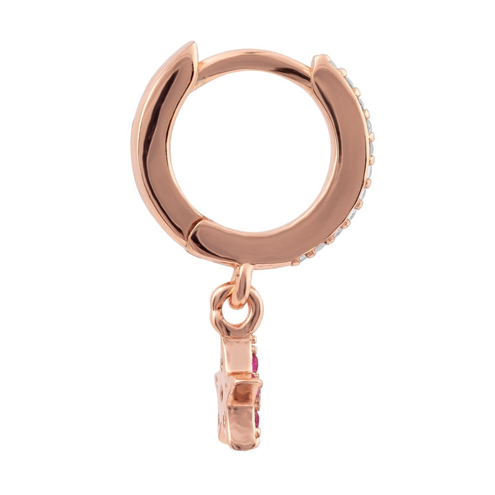 ROZEGOUDEN OORRING SHOOTING STAR