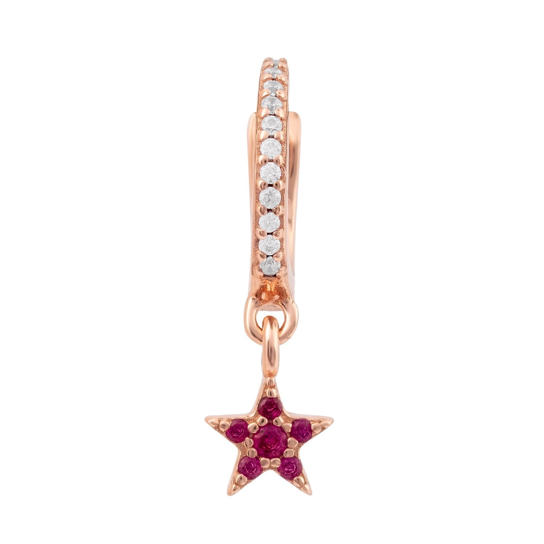 ROZEGOUDEN OORRING SHOOTING STAR