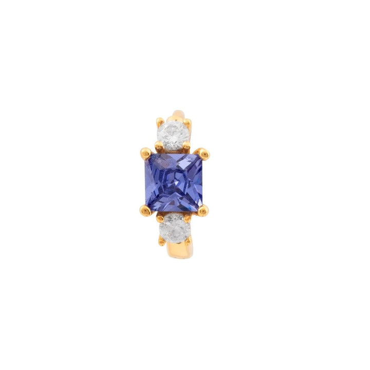 SCARLETT BLUE YELLOW GOLD HOOP PIERCING EARRING  