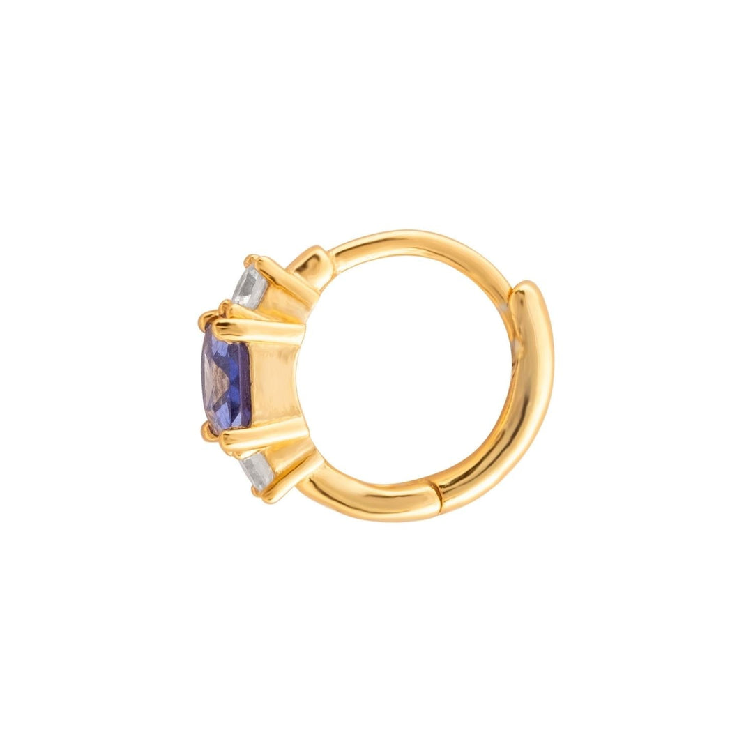 SCARLETT BLUE YELLOW GOLD HOOP PIERCING EARRING  