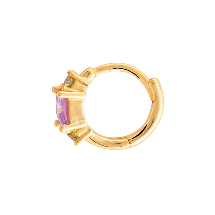PENDIENTE PIERCING ARO ORO AMARILLO LILA SCARLETT