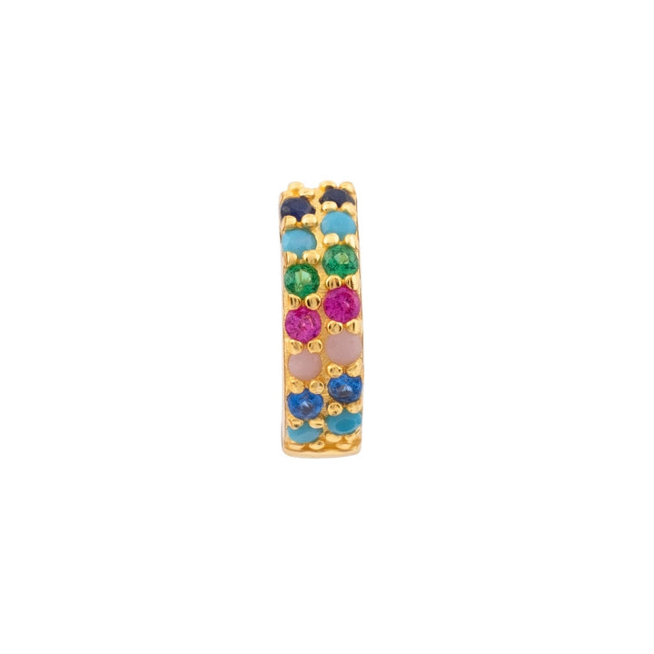 PENDIENTE PIERCING ARO ORO AMARILLO MULTICOLOR JEANINNE