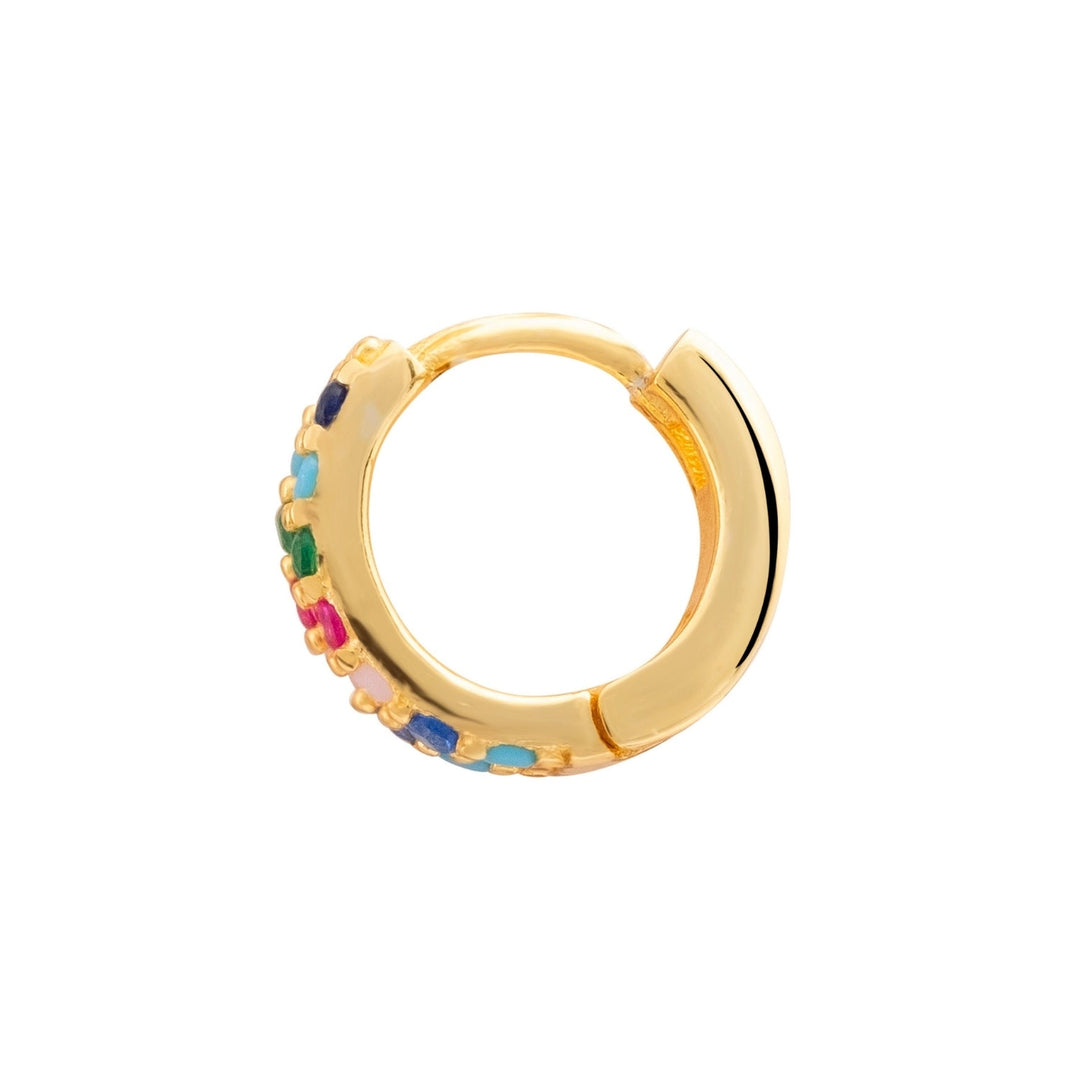 PENDIENTE PIERCING ARO ORO AMARILLO MULTICOLOR JEANINNE