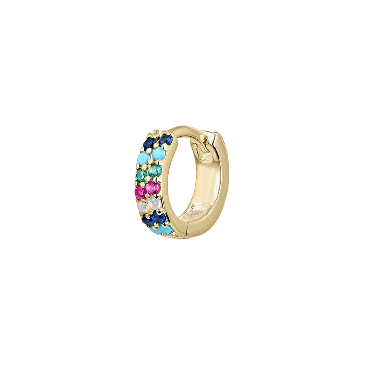 PENDIENTE PIERCING ARO ORO AMARILLO MULTICOLOR JEANINNE