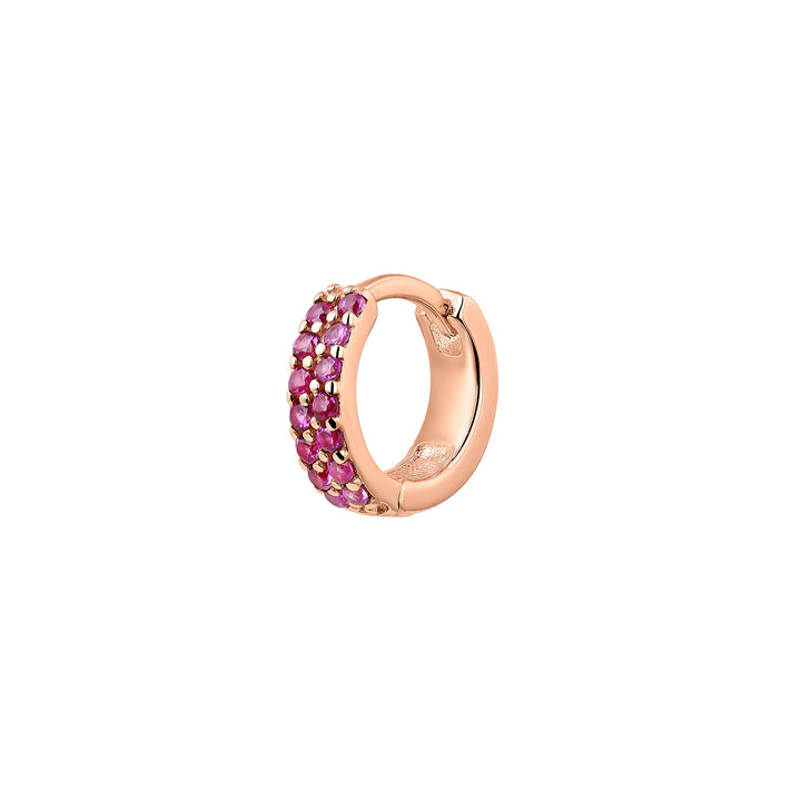 BRINCO PIERCING ARO OURO ROSA CORUNDUM JEANINNE