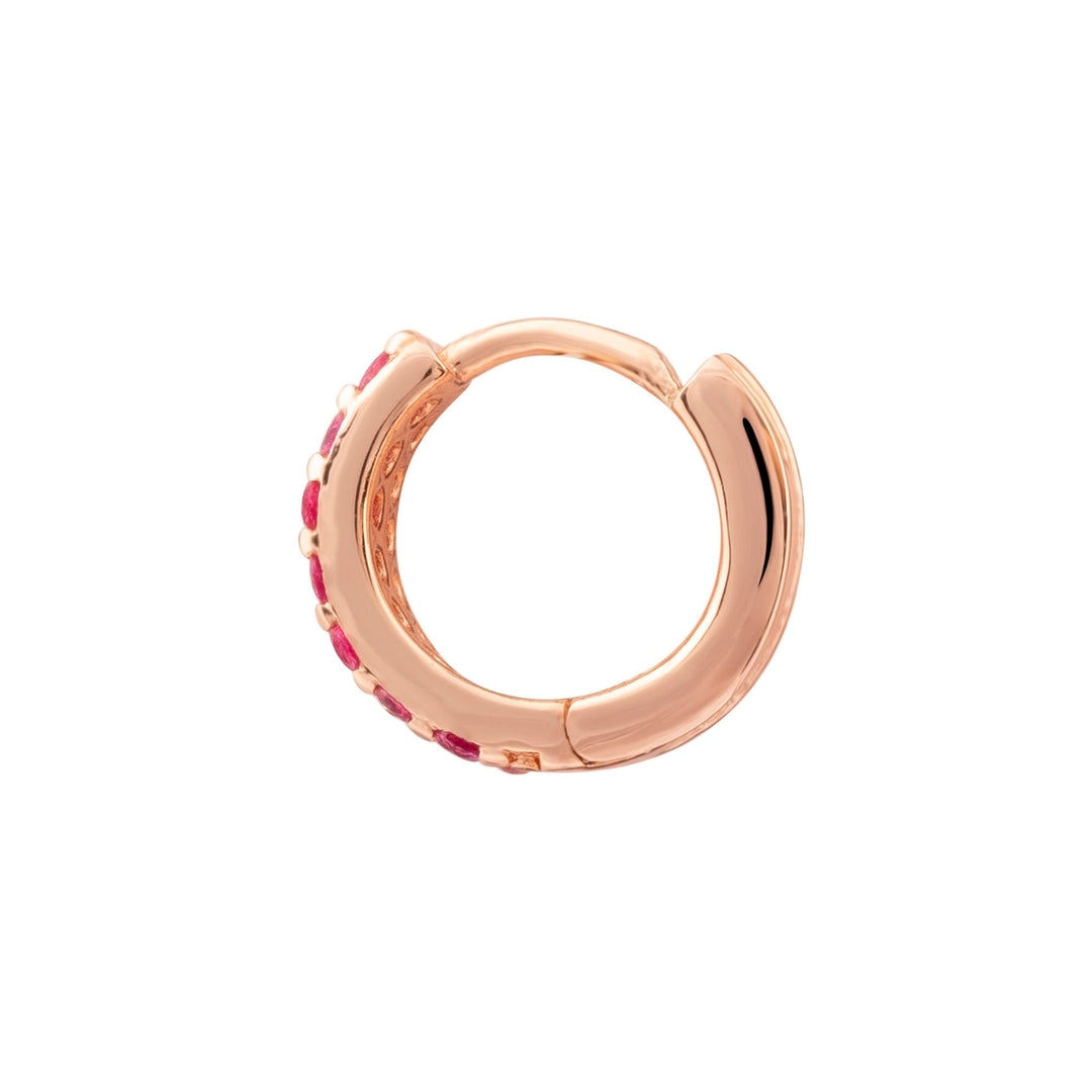 BRINCO PIERCING ARO OURO ROSA CORUNDUM JEANINNE