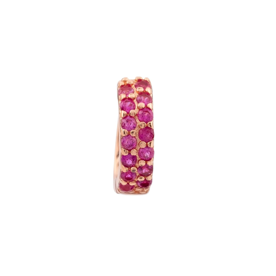 BRINCO PIERCING ARO OURO ROSA CORUNDUM JEANINNE