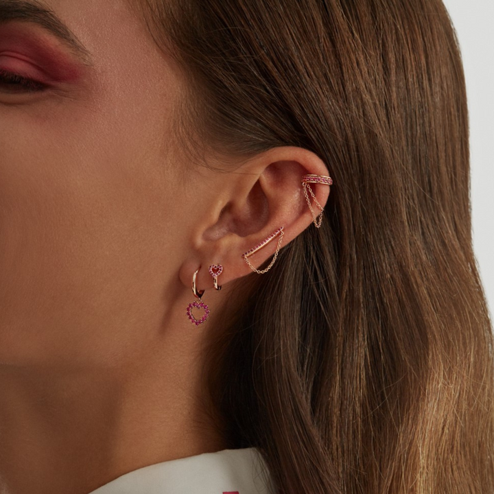 CUORE ROSEGOLD RING PIERCING OORBEL