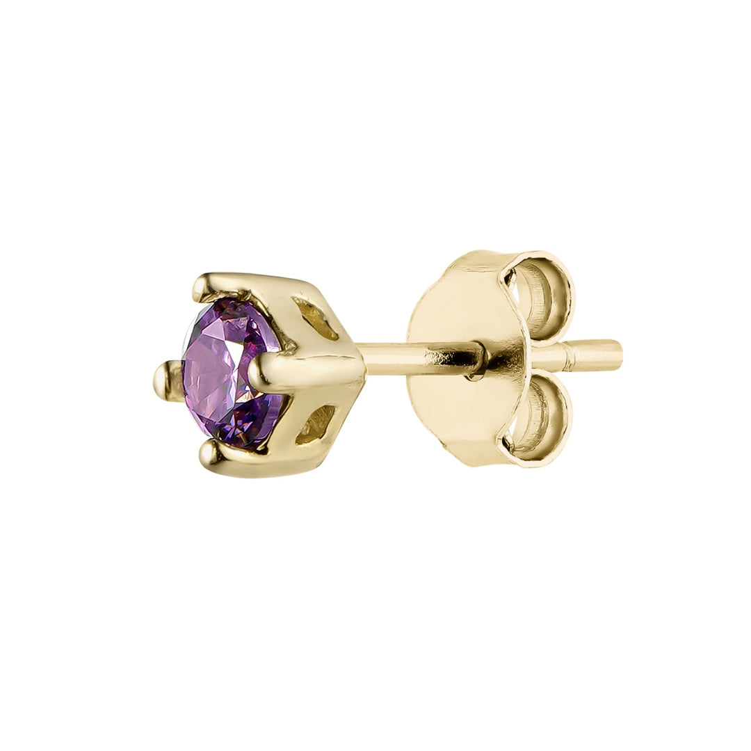 PENDIENTE PIERCING ORO AMARILLO AMATISTA LUZ