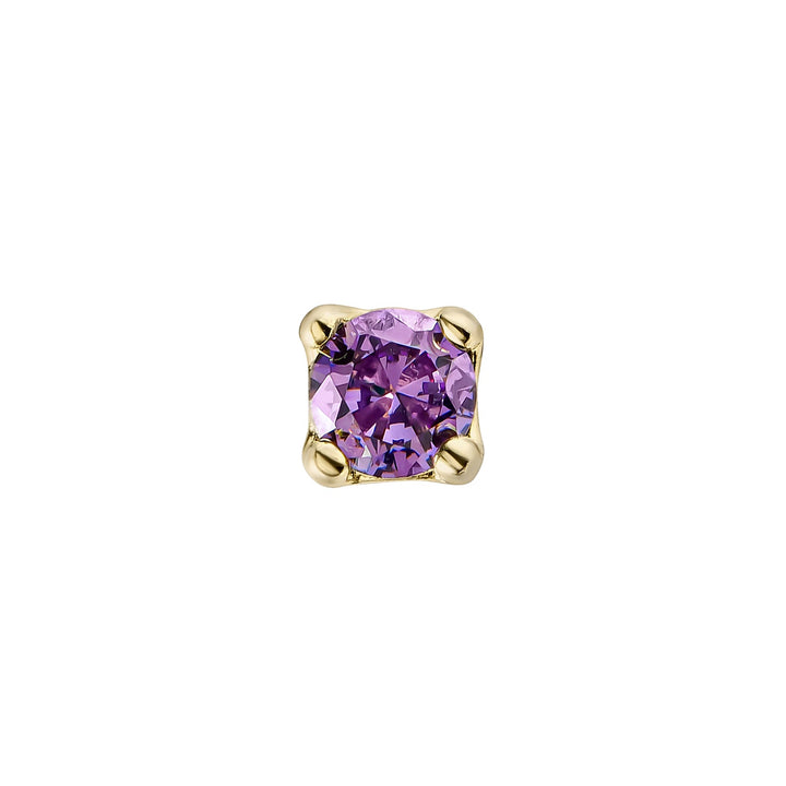 PENDIENTE PIERCING ORO AMARILLO AMATISTA LUZ