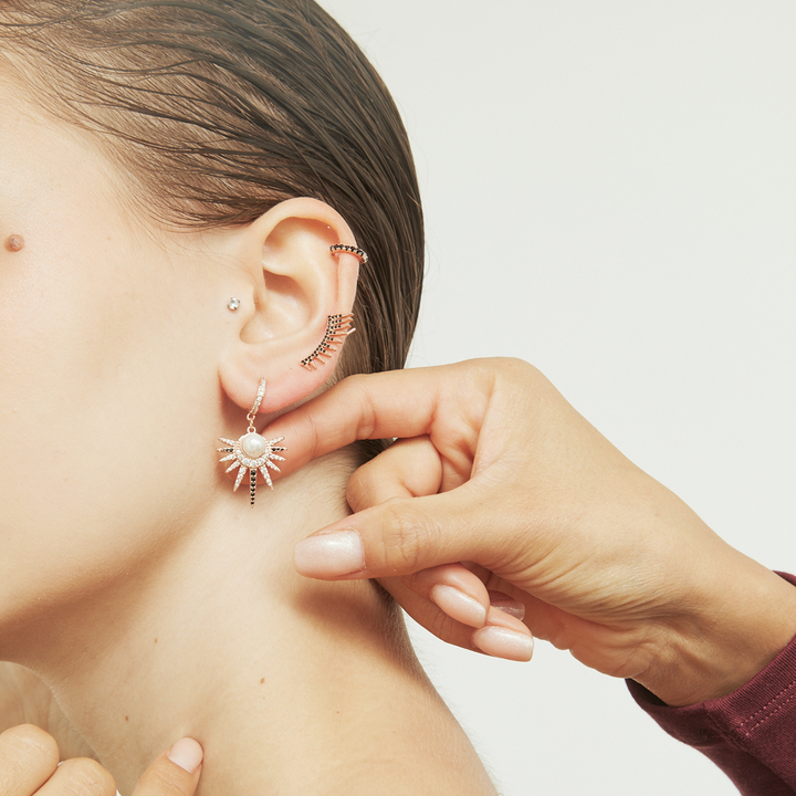 BRINCO PIERCING ARO OURO ROSA ESPINELA SOPHIE
