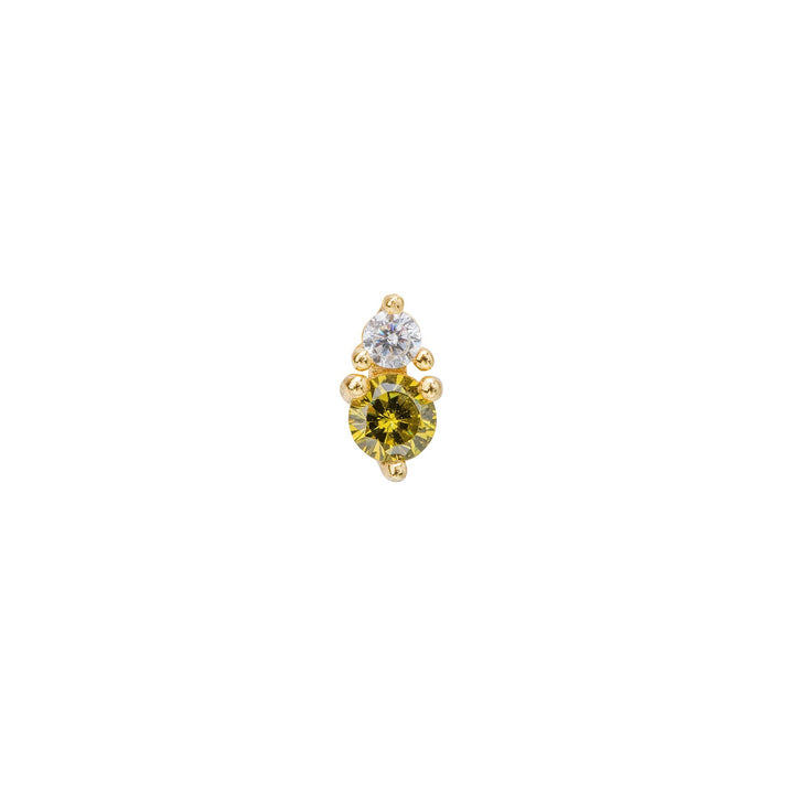 ORECCHINO PIERCING ORO GIALLO VERDE DORY