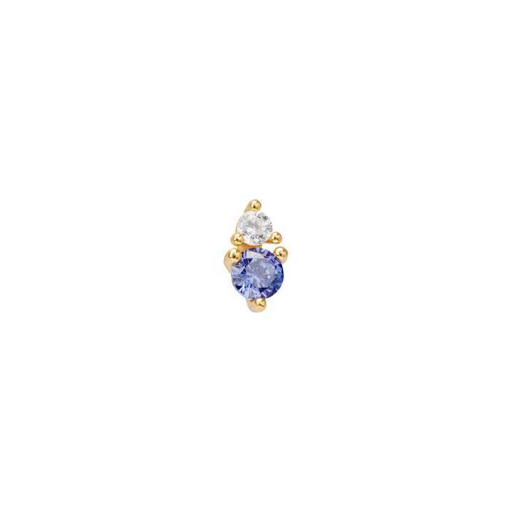 PENDIENTE PIERCING ORO AMARILLO AZUL DORY
