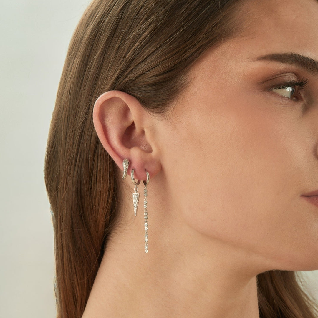 SENORITA SILVER HOOP PIERCING EARRING