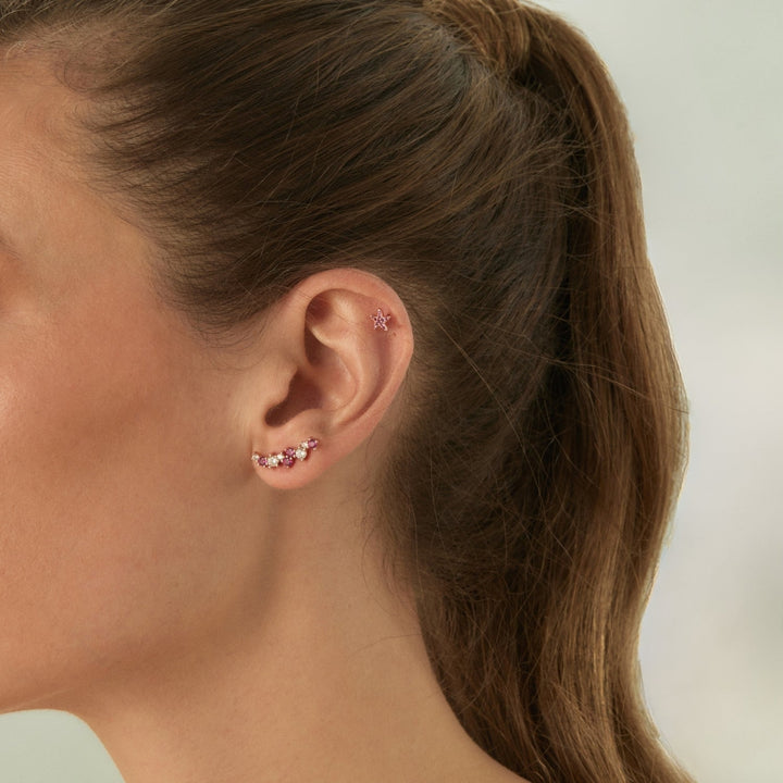 ORECCHINO PIERCING ORO ROSA STELLA MARINA