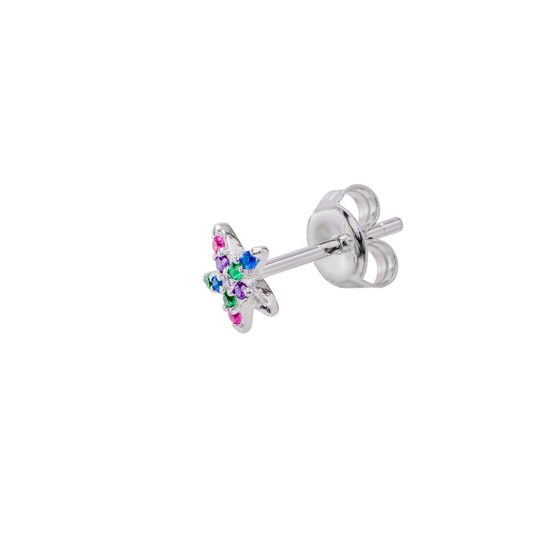 BRINCO PIERCING PRATA MULTICOLOR ESTRELA DO MAR