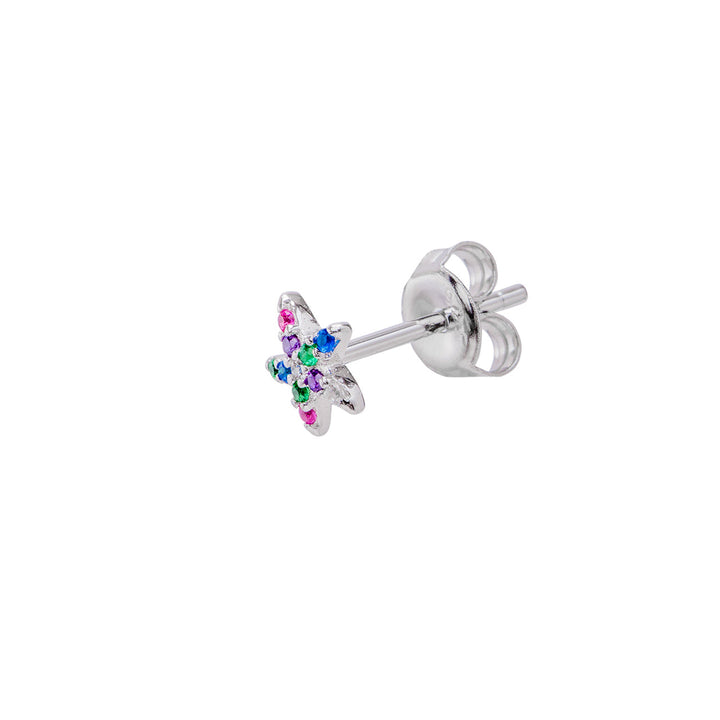 BRINCO PIERCING PRATA MULTICOLOR ESTRELA DO MAR
