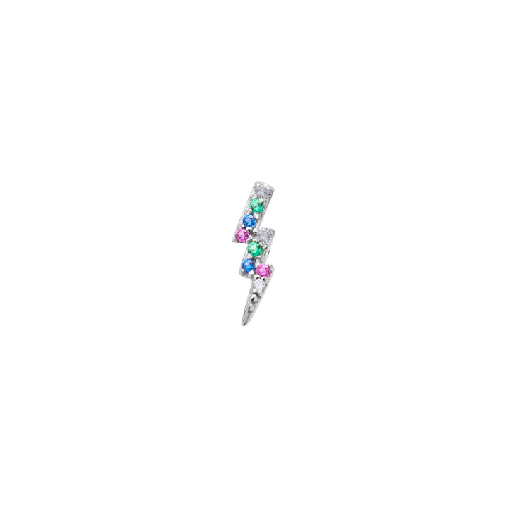 PENDIENTE PIERCING DE PLATA MULTICOLOR RAYO