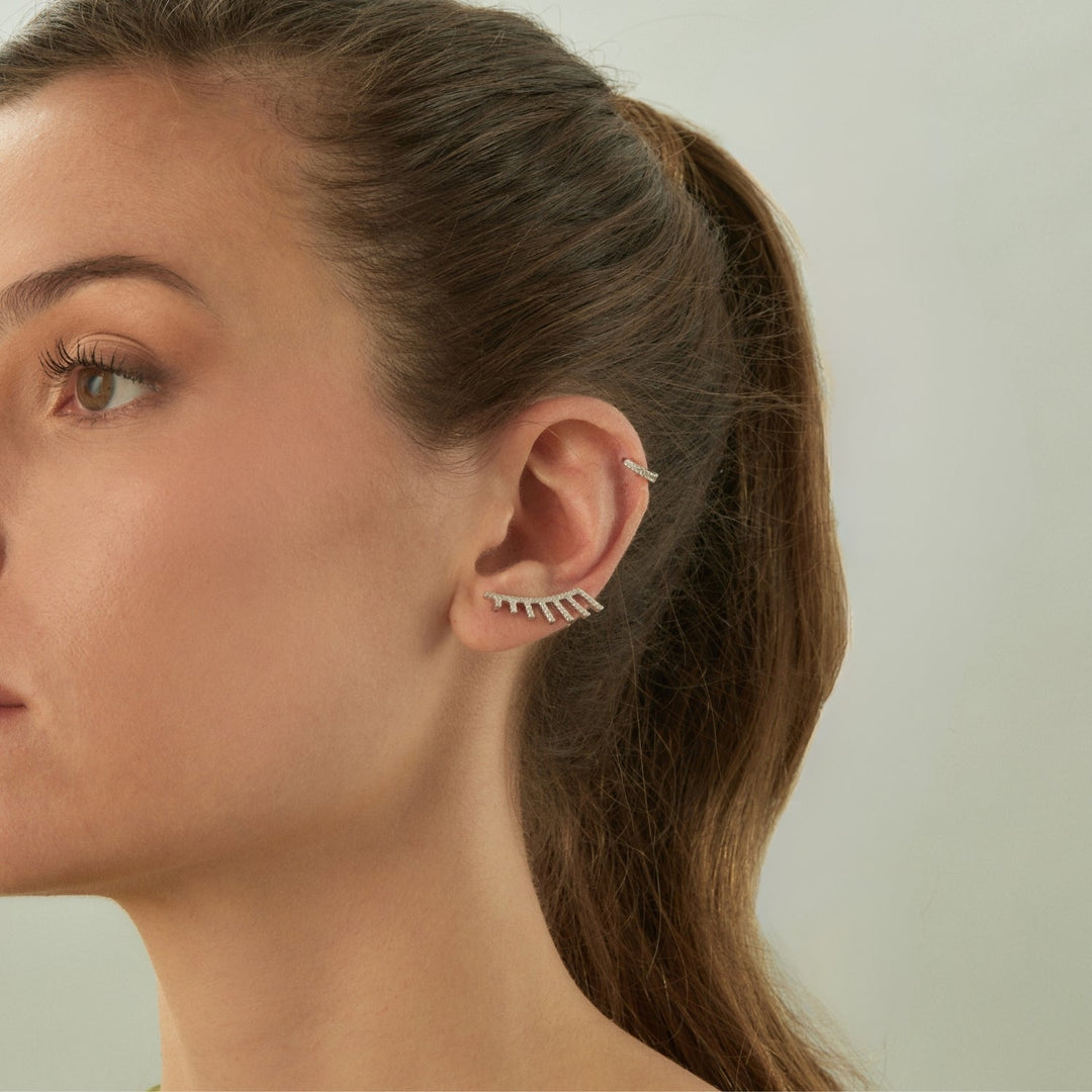 ORECCHINO TREPADOR IN ARGENTO GATSBY