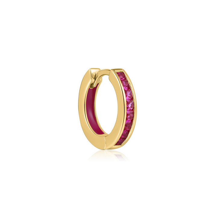 BRINCO PIERCING ARGOLA OURO AMARELO ROSA HOLI HOOP