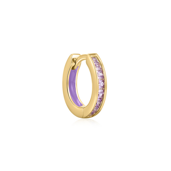 GEELGOUDEN LILA OORRING HOLI HOOP