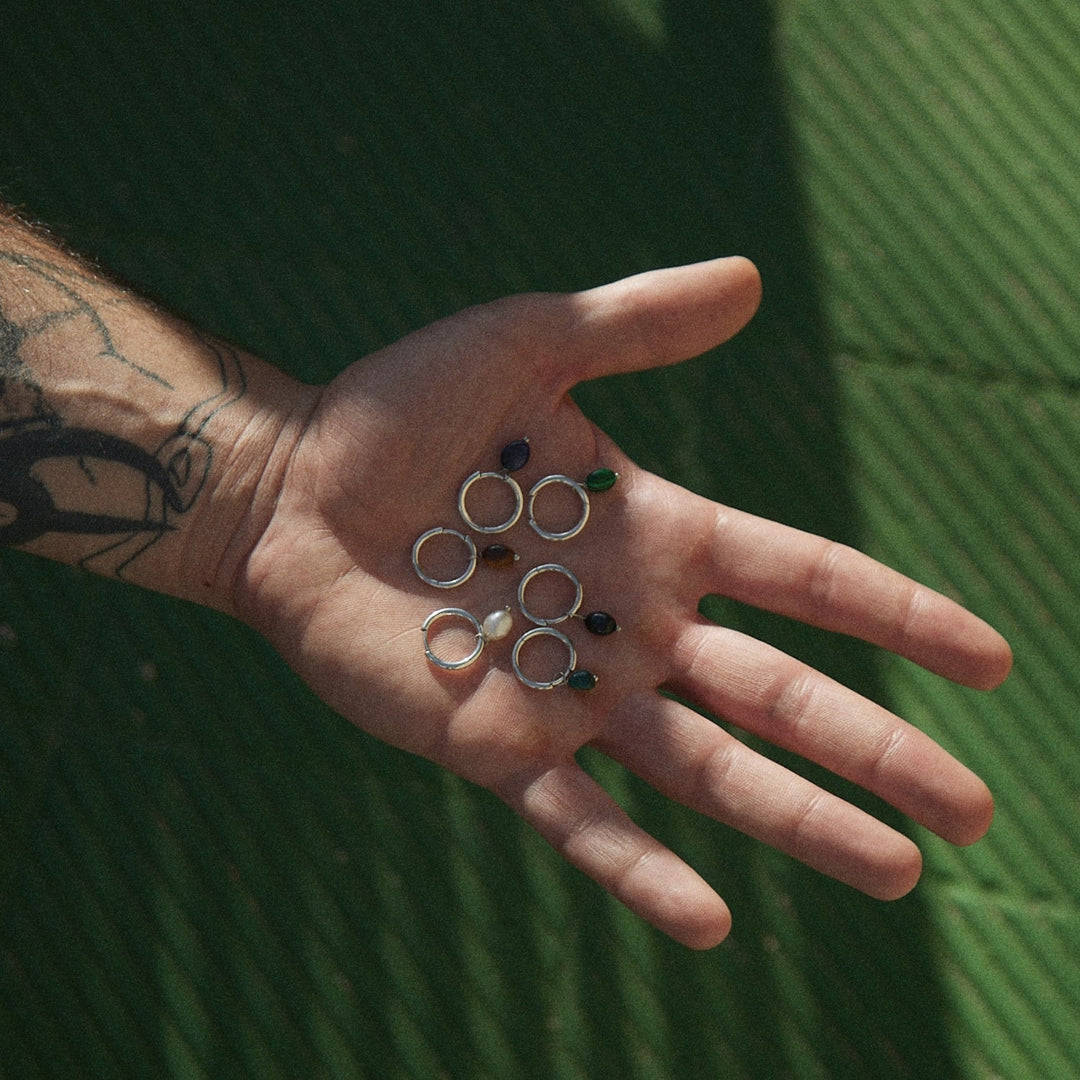 BRINCO PIERCING ARO BARROCO MALAQUITA