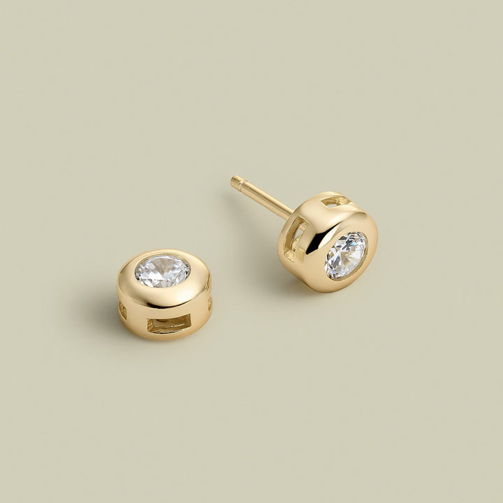 PENDIENTES GOLD SOLITAIRE